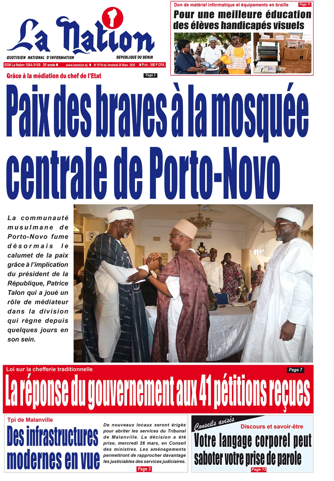 Quotidien ''La Nation'' du 28 Mars 2025