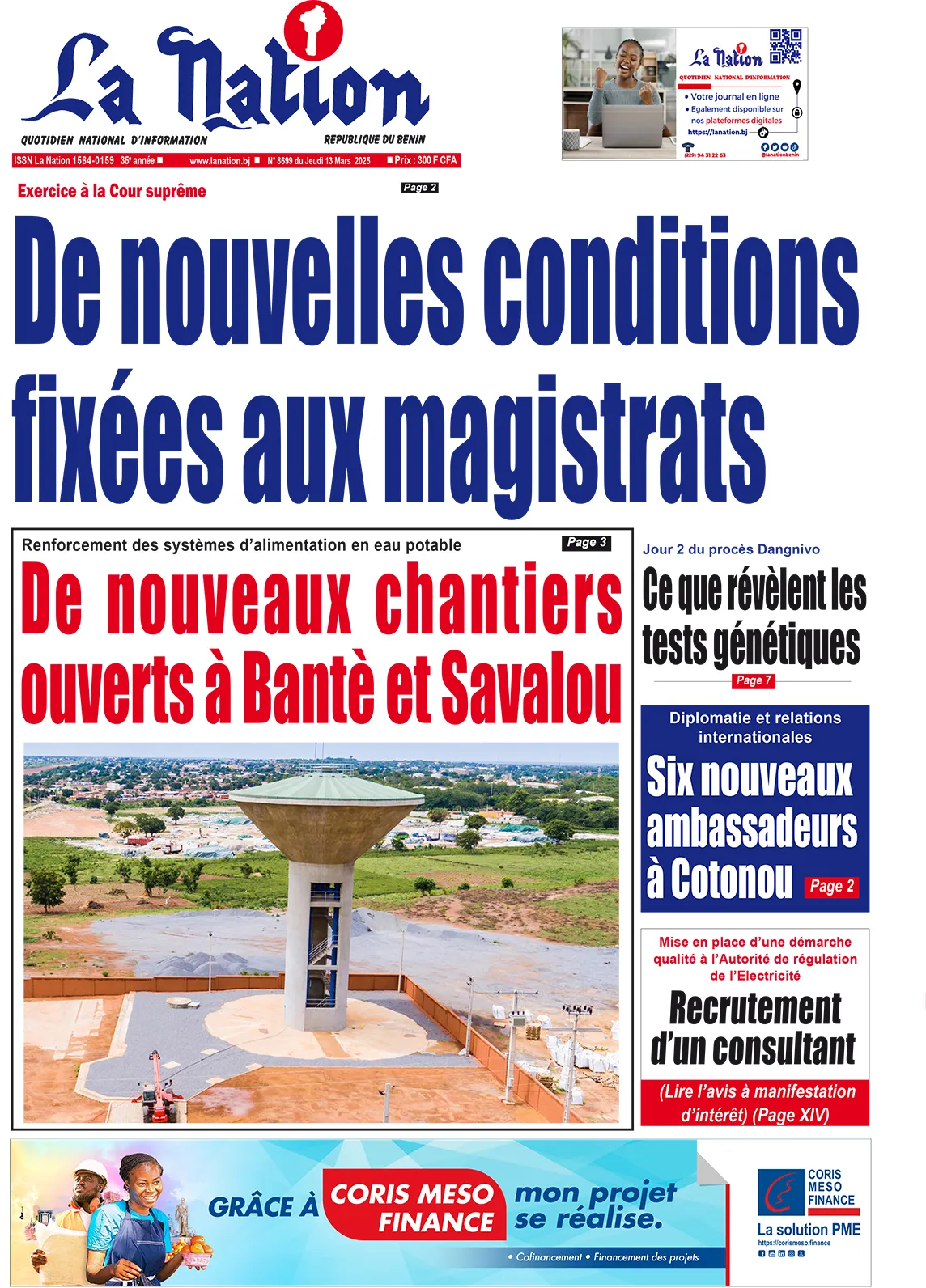 Quotidien ''La Nation'' du 13 Mars 2025