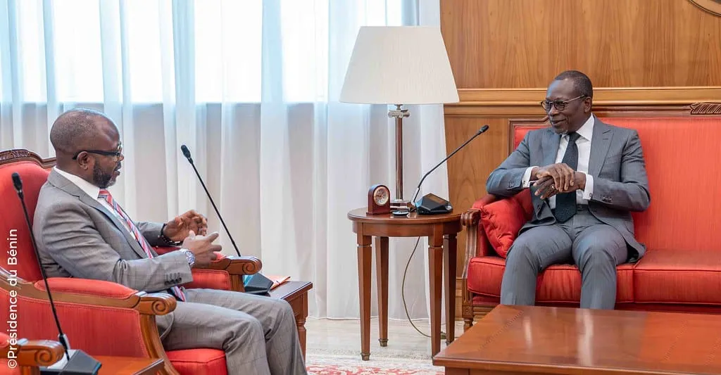 Patrice Talon, président de la République du Bénin et Conrad Gbaguidi