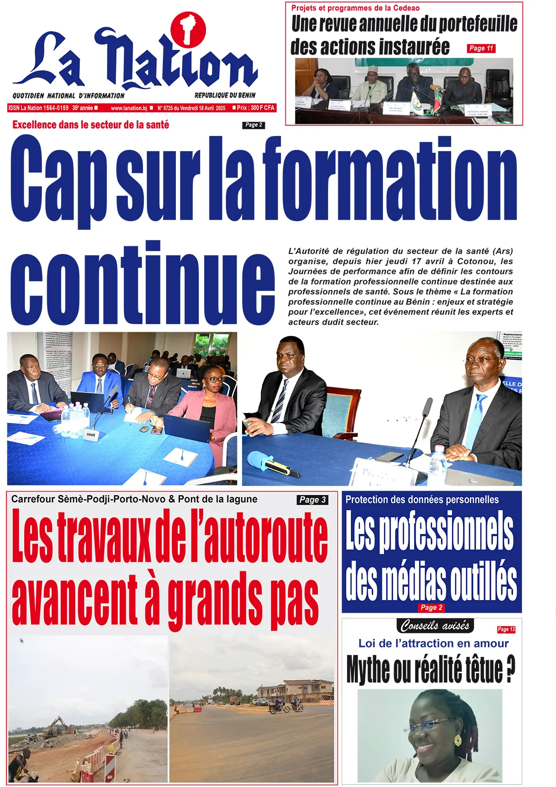 Quotidien ''La Nation'' du 18 Avril 2025
