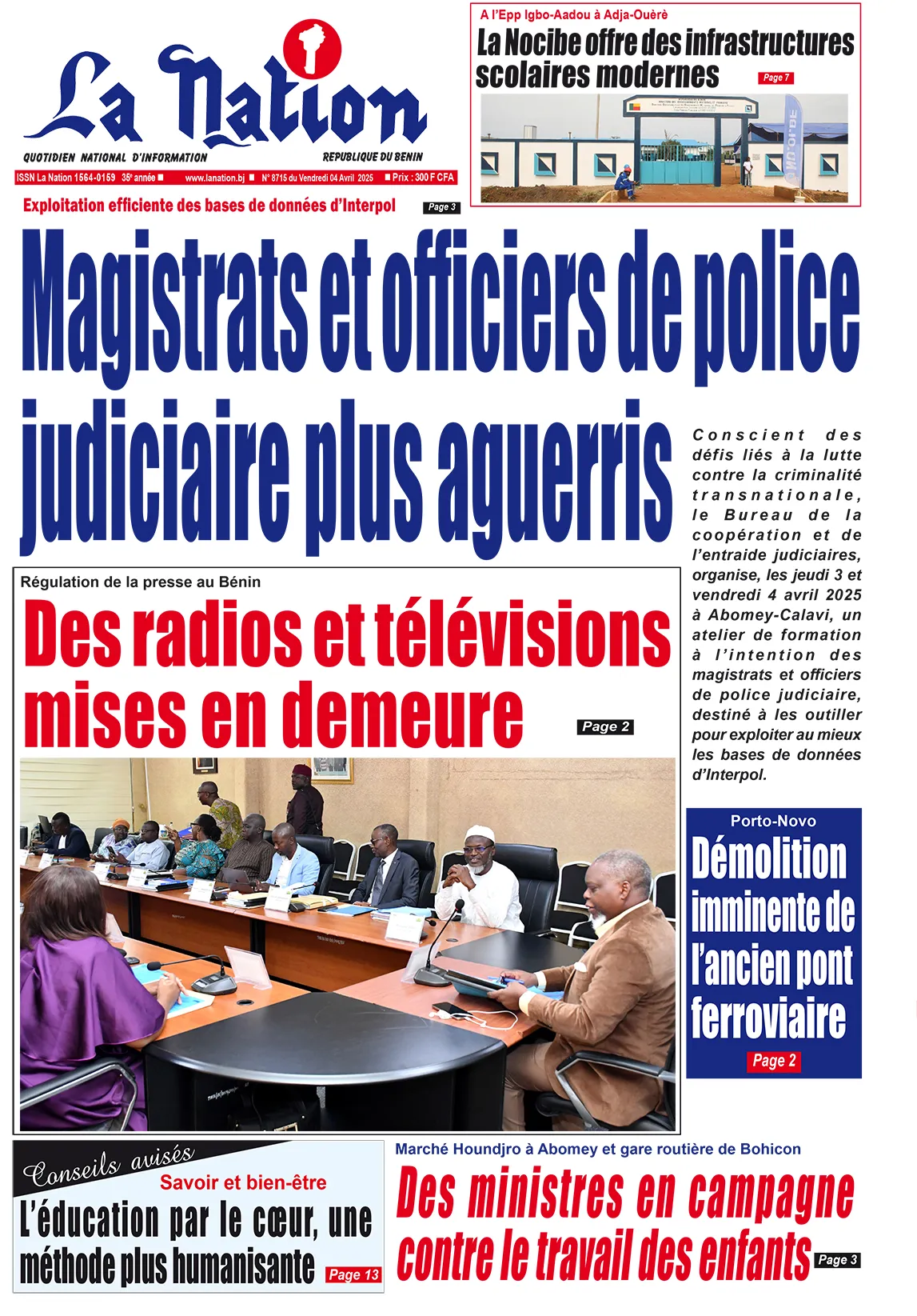 Quotidien ''La Nation'' du 04 Avril 2025