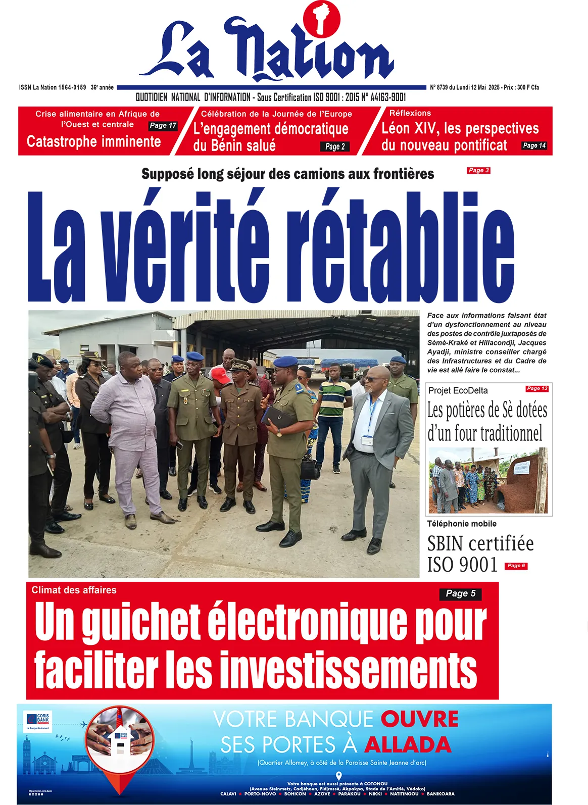Quotidien ''La Nation'' du 12 Mai 2025