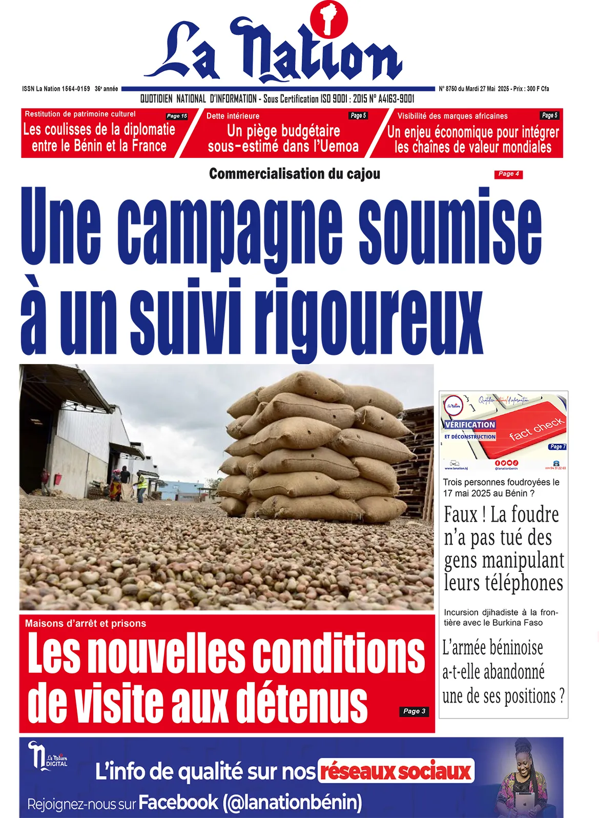 Quotidien ''La Nation'' du 27 Mai 2025