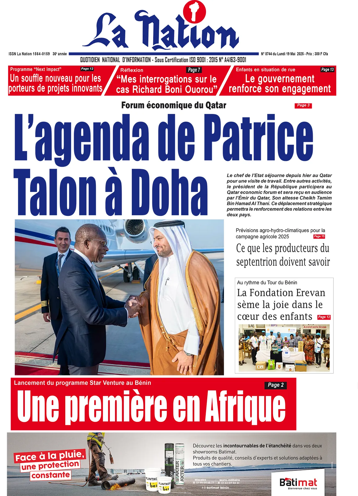 Quotidien ''La Nation'' du 19 Mai 2025