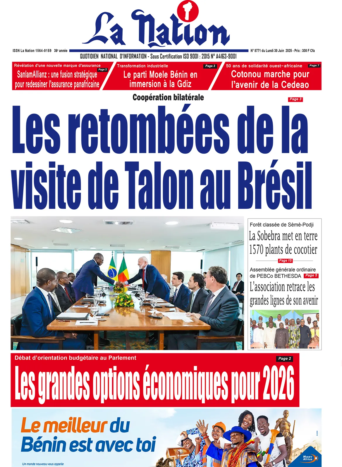 Quotidien La Nation du 30 Juin 2025