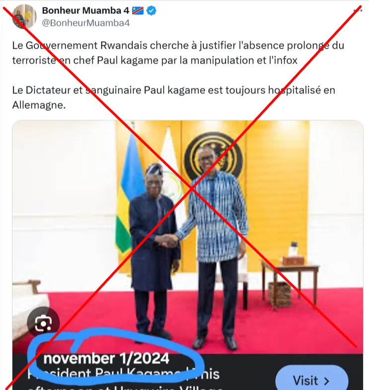 Capture d’écran de la publication sur X