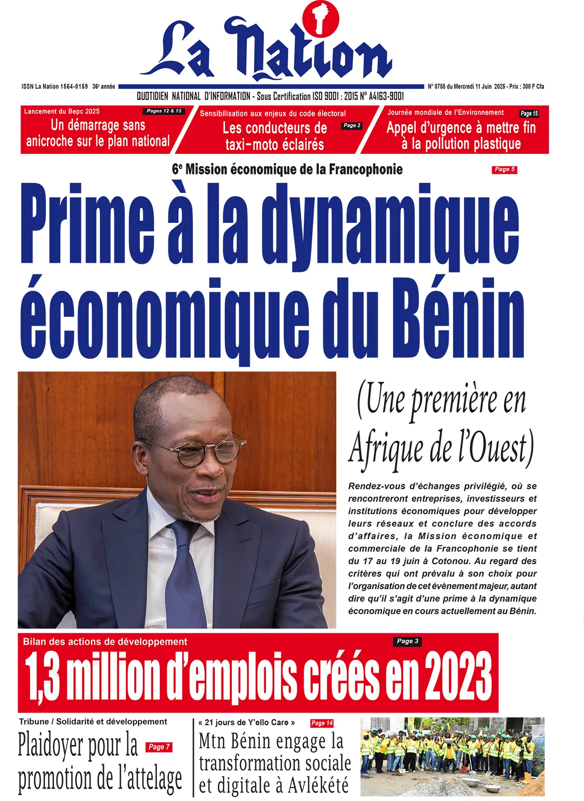 Quotidien La Nation du 11 Juin 2025