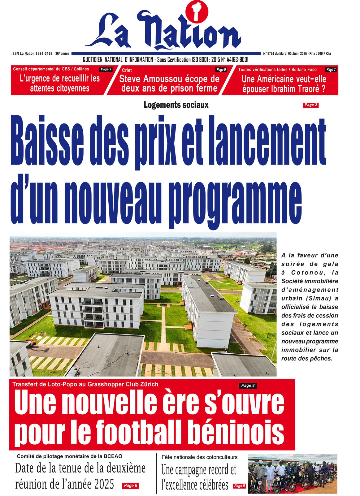 Quotidien La Nation du 03 Juin 2025