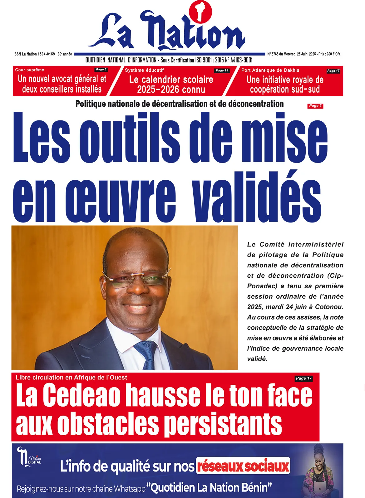 Quotidien La Nation du 25 Juin 2025