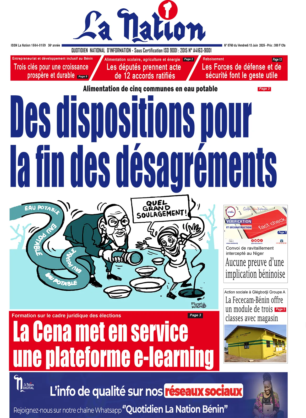 Quotidien La Nation du 13 Juin 2025