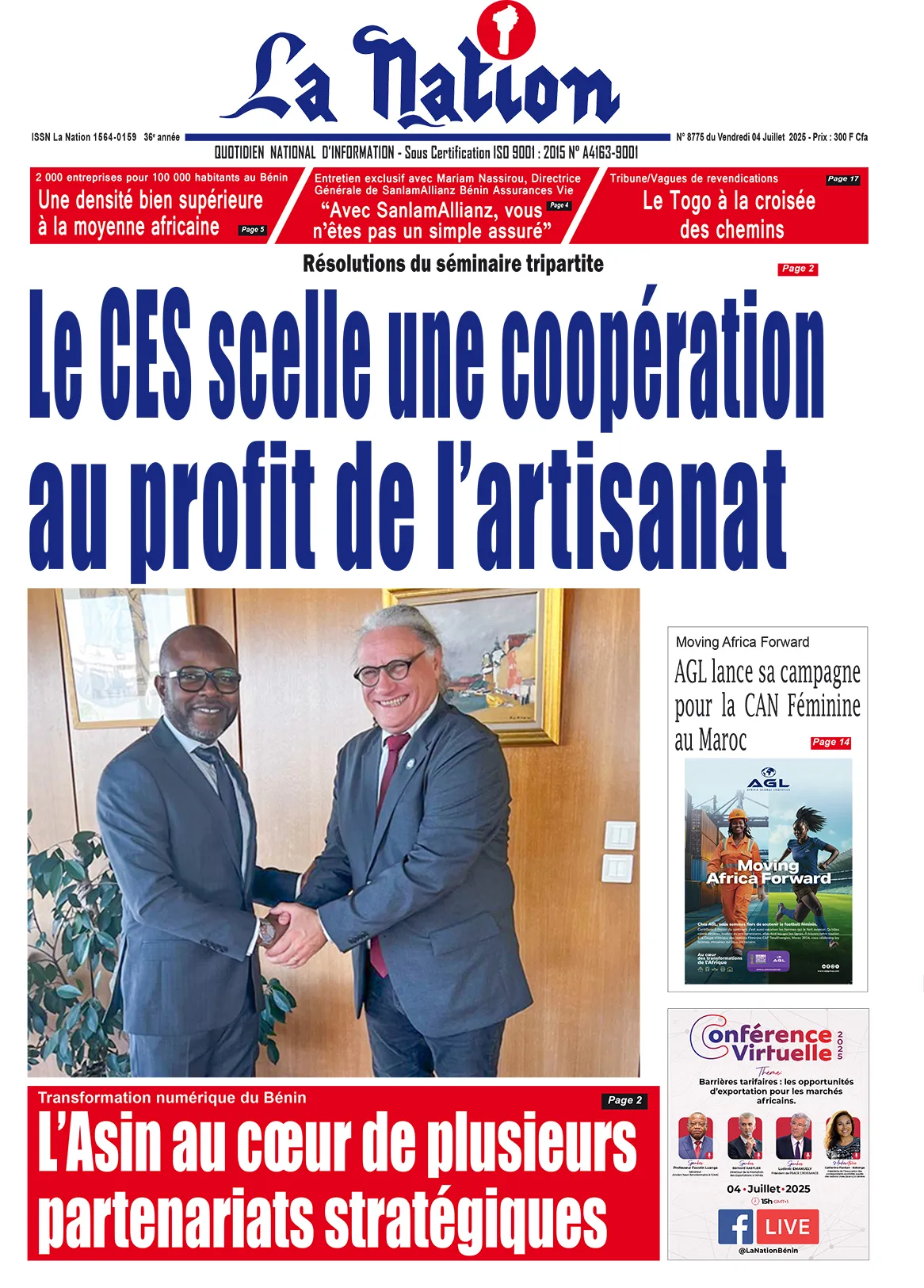 Quotidien La Nation du 04 Juillet 2025