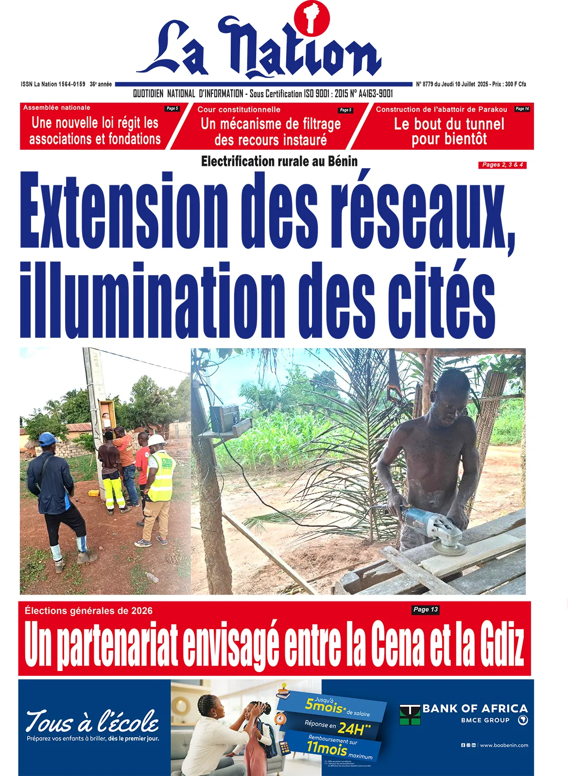 Quotidien La Nation du 10 Juillet 2025