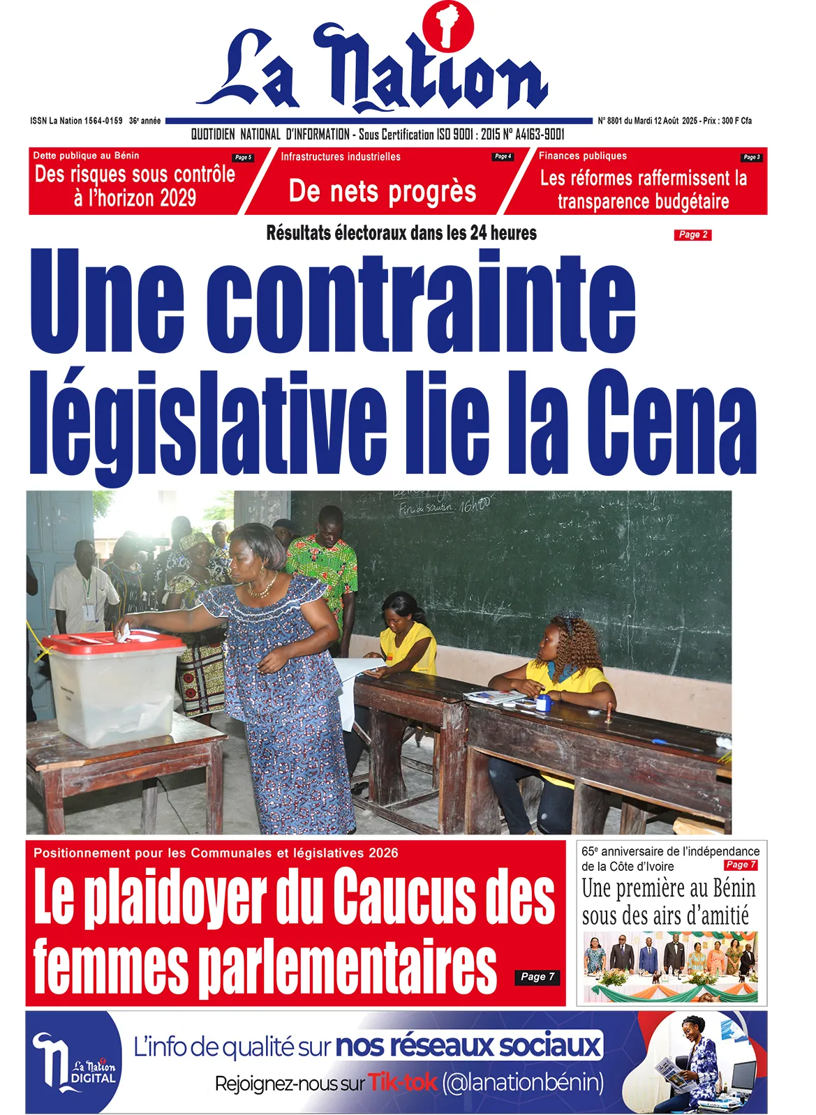Quotidien '' La Nation '' du 12 Août 2025
