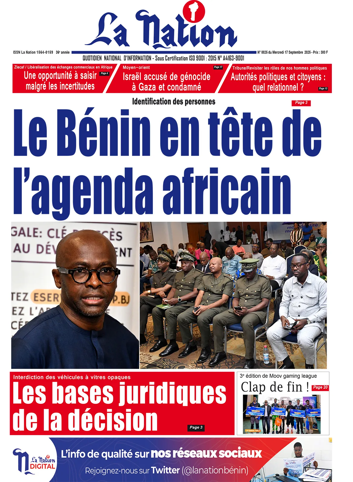 Quotidien '' La Nation'' du 17 Septembre 2025
