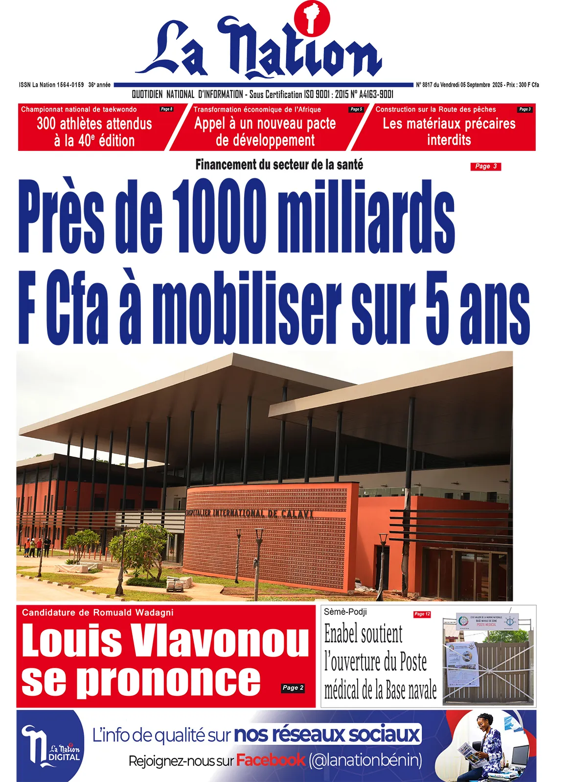 Quotidien '' La Nation'' du 05 Septembre 2025