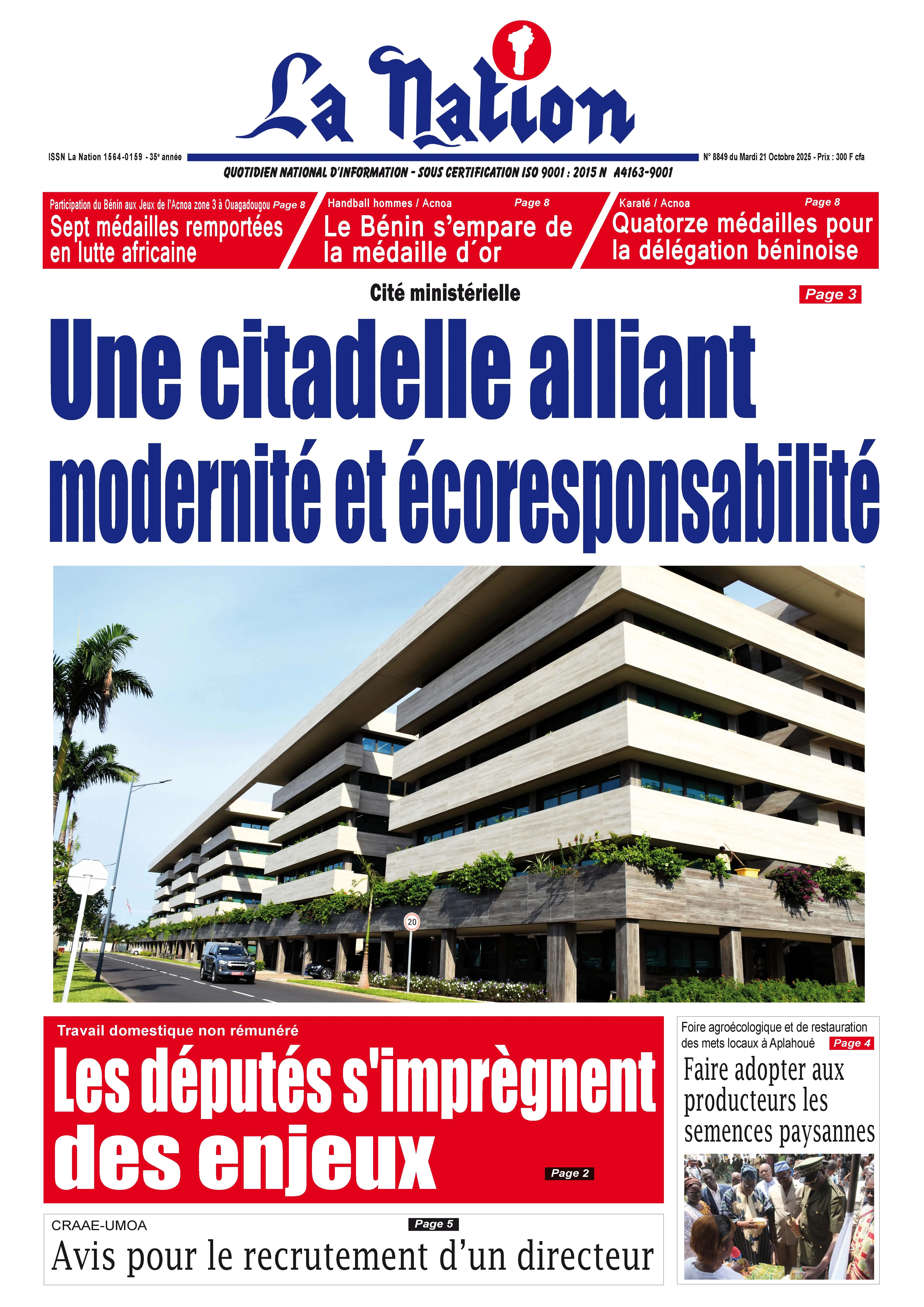 Quotidien La Nation du 21 Octobre 2025