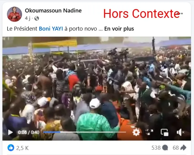 Capture d’écran de l’une des publications Facebook