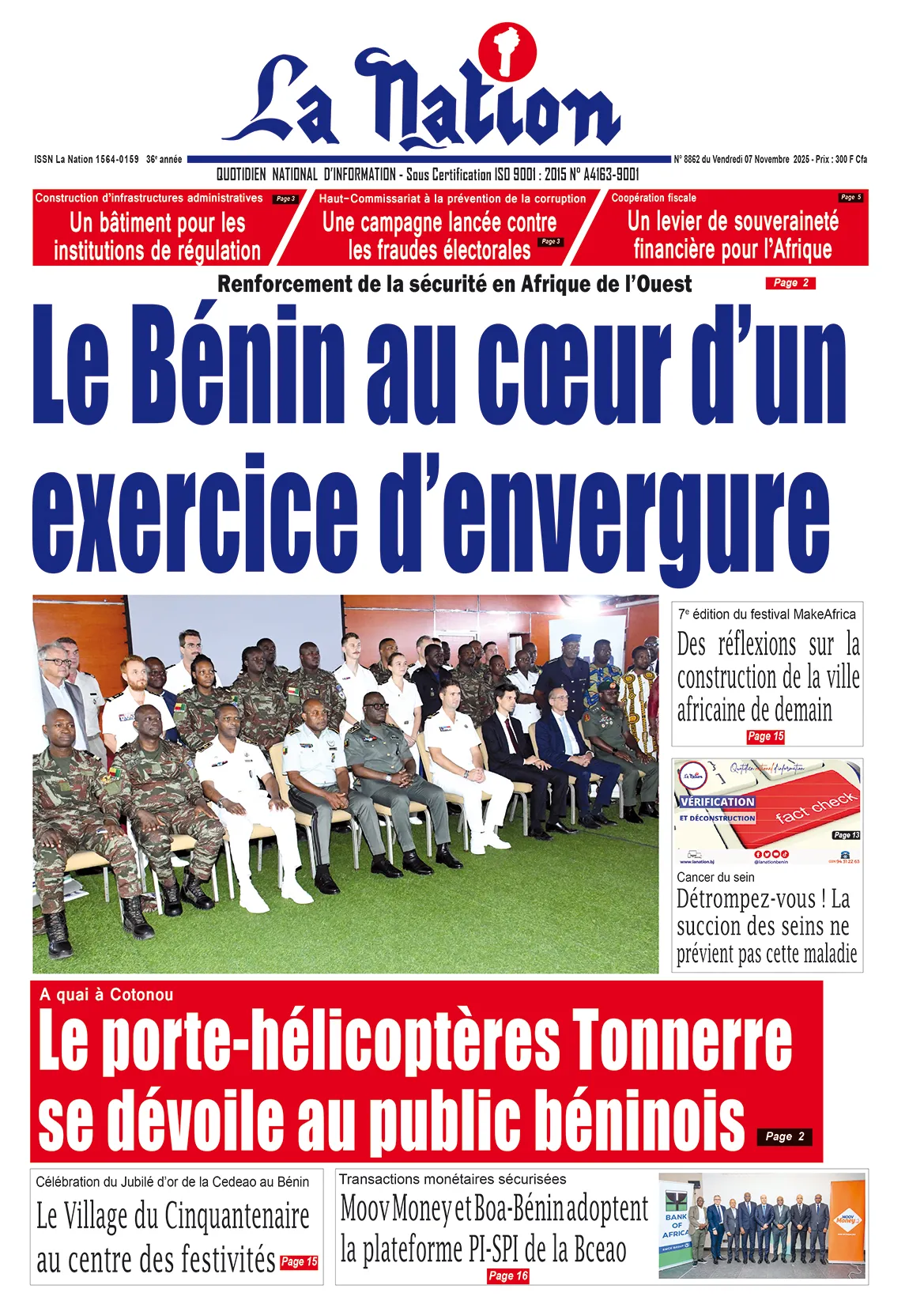 Quotidien '' LA NATION '' du 07 Novembre 2025