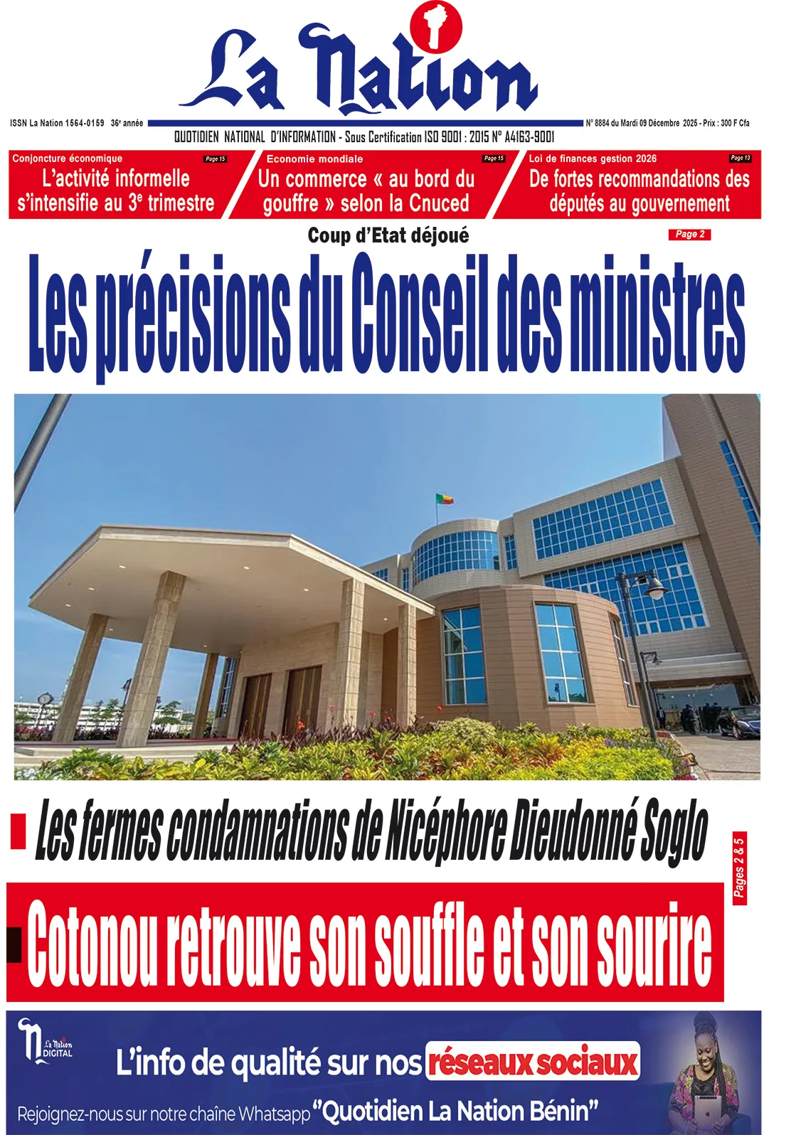 Quotidien '' LA NATION '' du 09 Décembre 2025