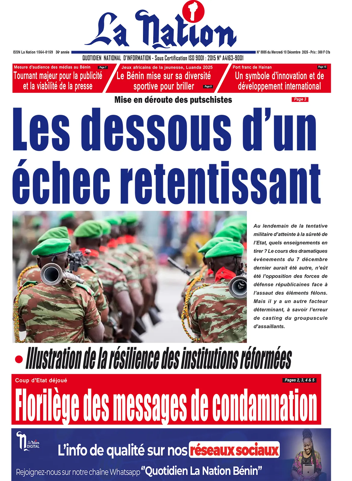 Quotidien '' LA NATION '' du 10 Décembre 2025
