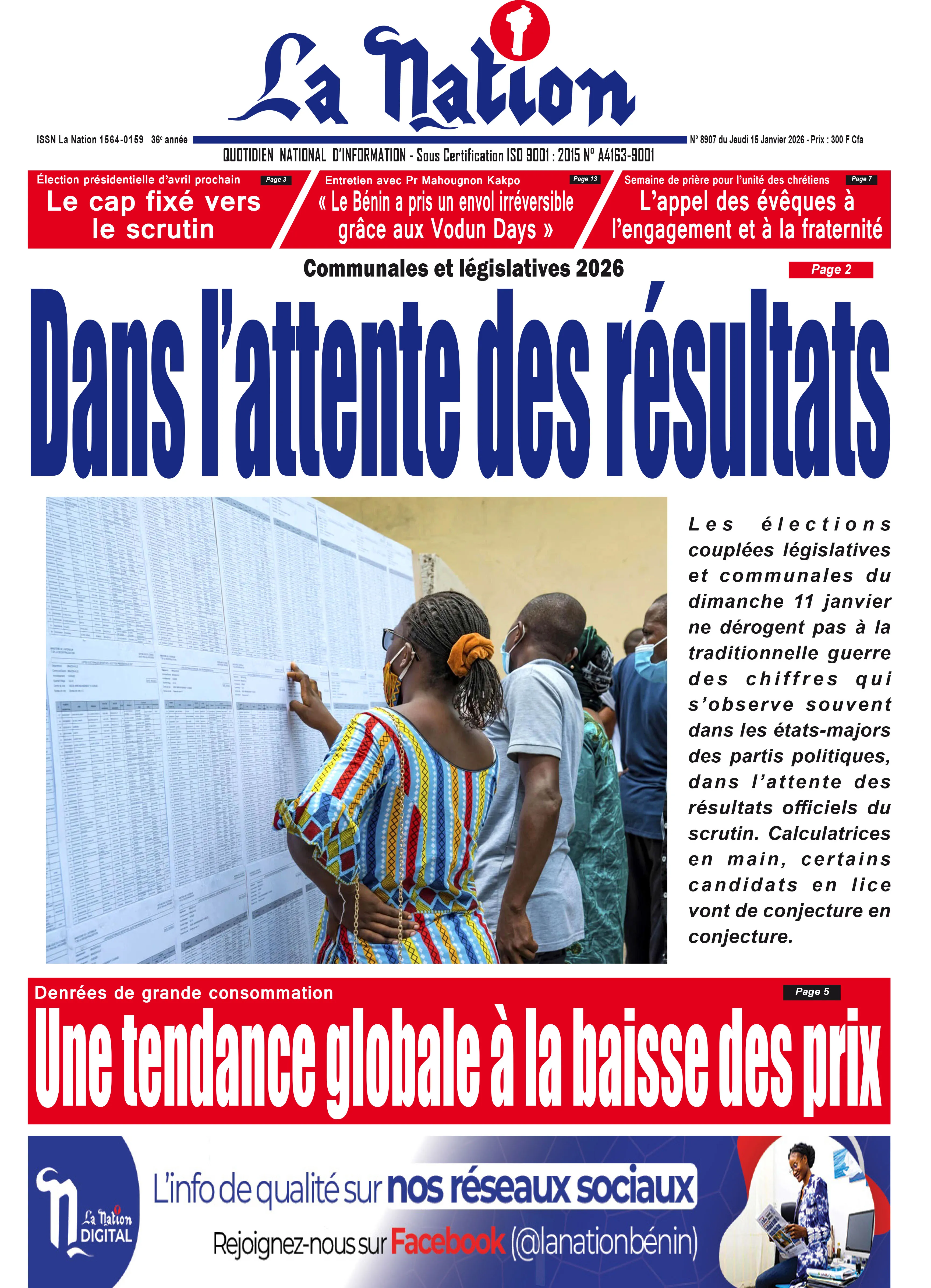 Quotidien "LaNation" du 15 Janvier 2026