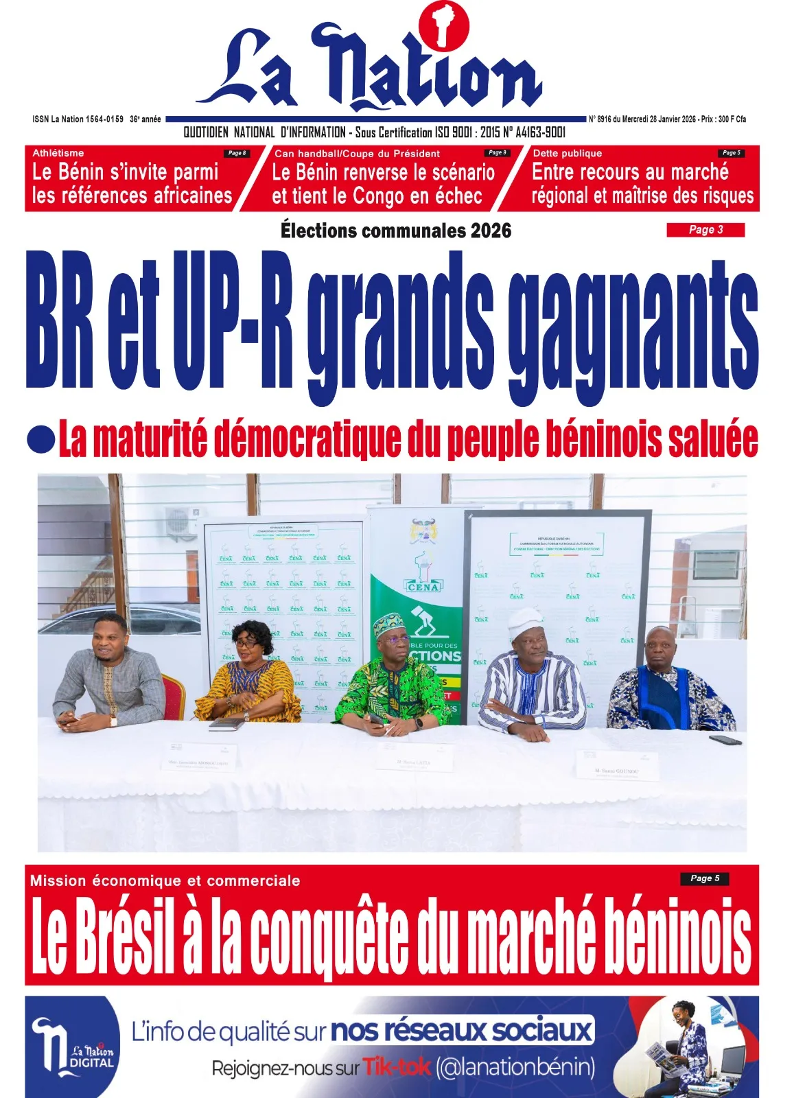 Quotidien ''La Nation'' du 28 Janvier 2026