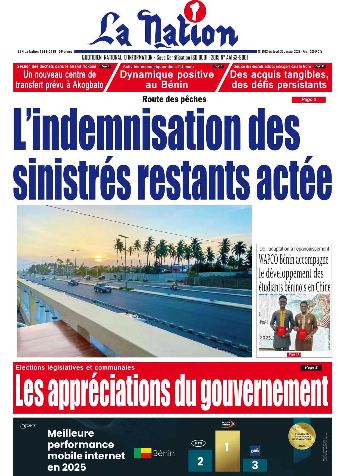 Quotidien ''La Nation'' du 22 Janvier 2026