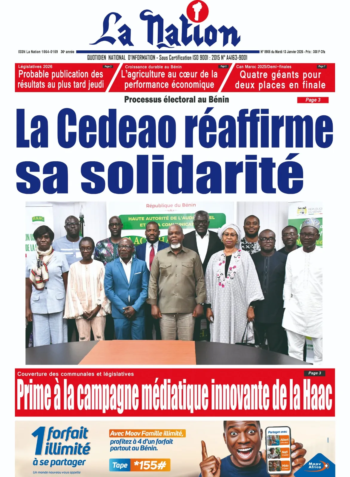 Quotidien "LaNation" du 13 Janvier 2026