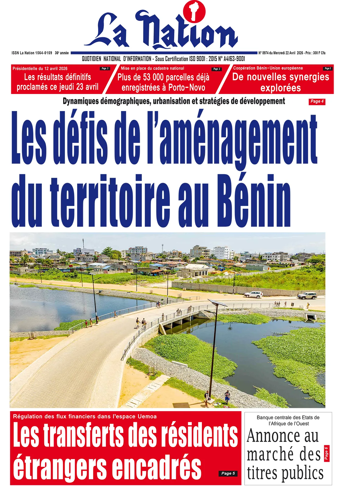 Quotidien '' LA NATION '' du 22 Avril 2026