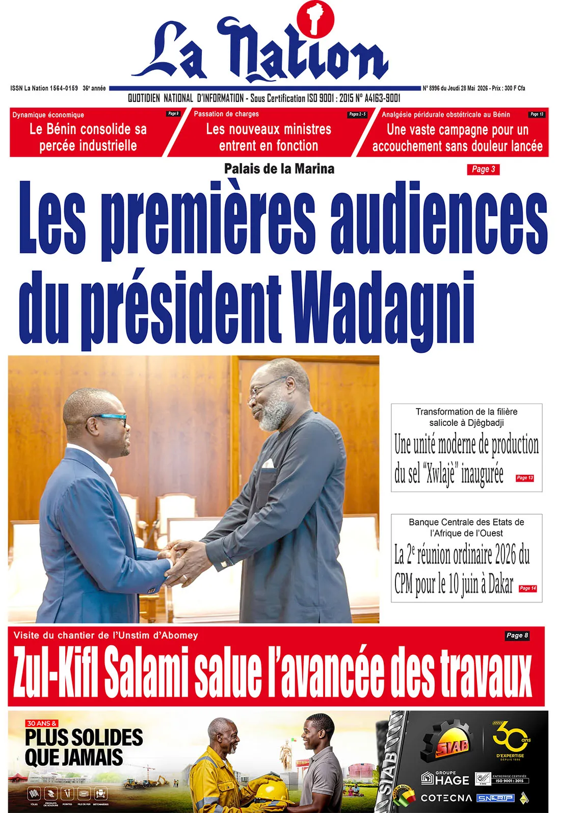 Quotidien "La Nation" 28 Mai 2026