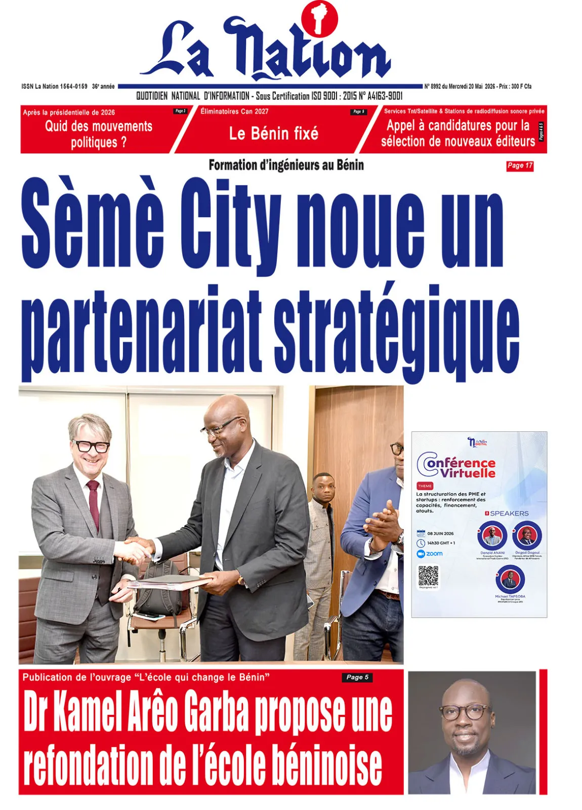 Quotidien "La Nation" 20 Mai 2026