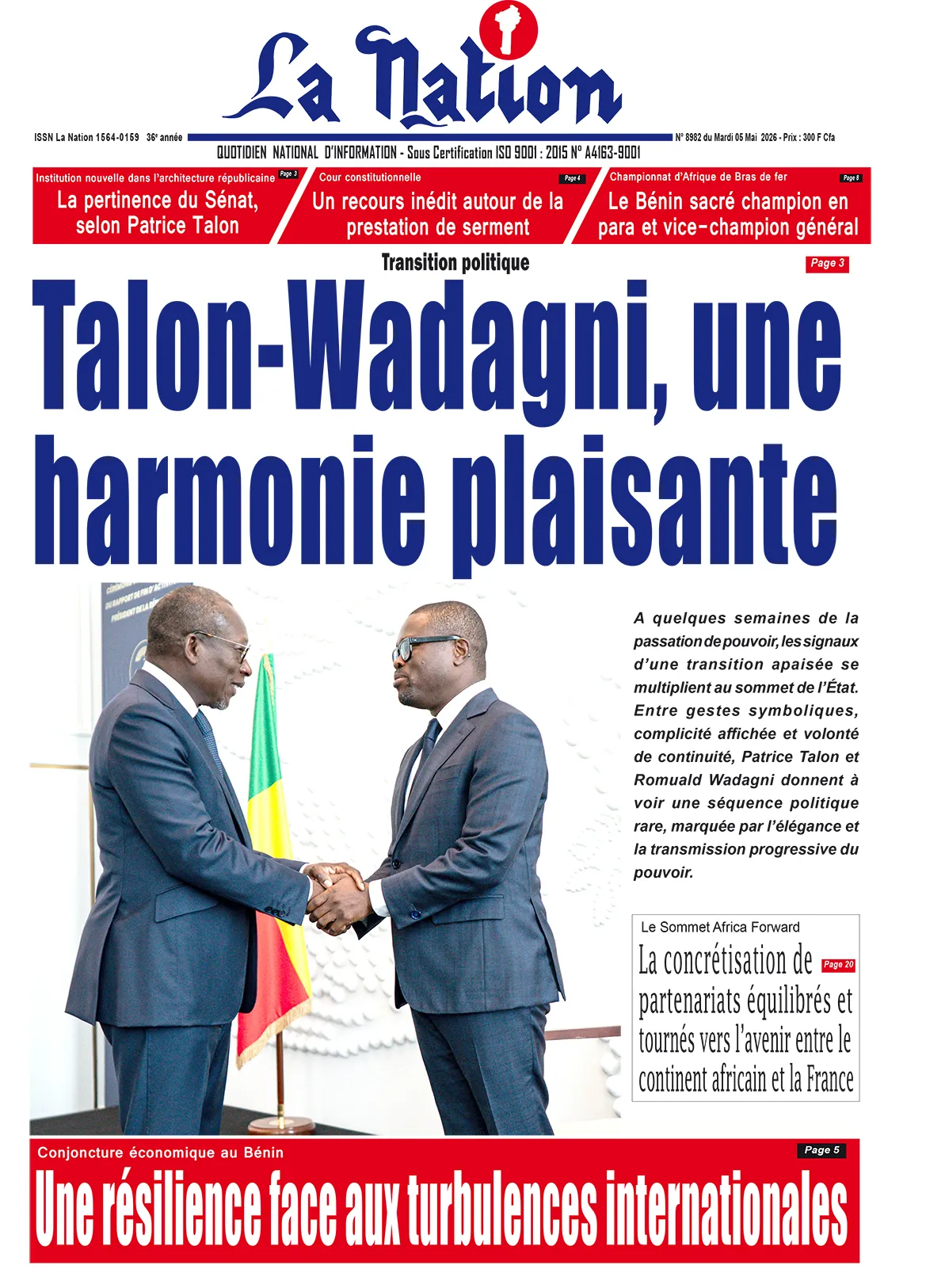Quotidien '' LA NATION '' du 05 Mai 2026