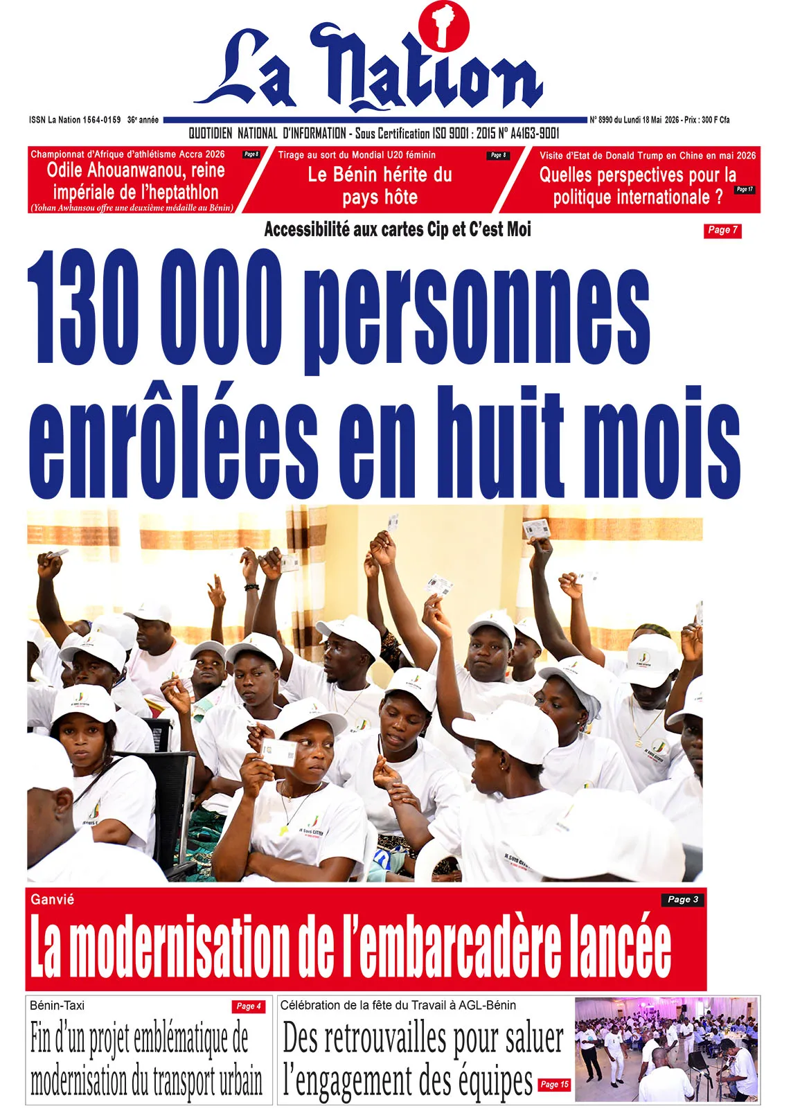 Quotidien "La Nation" 18 Mai 2026