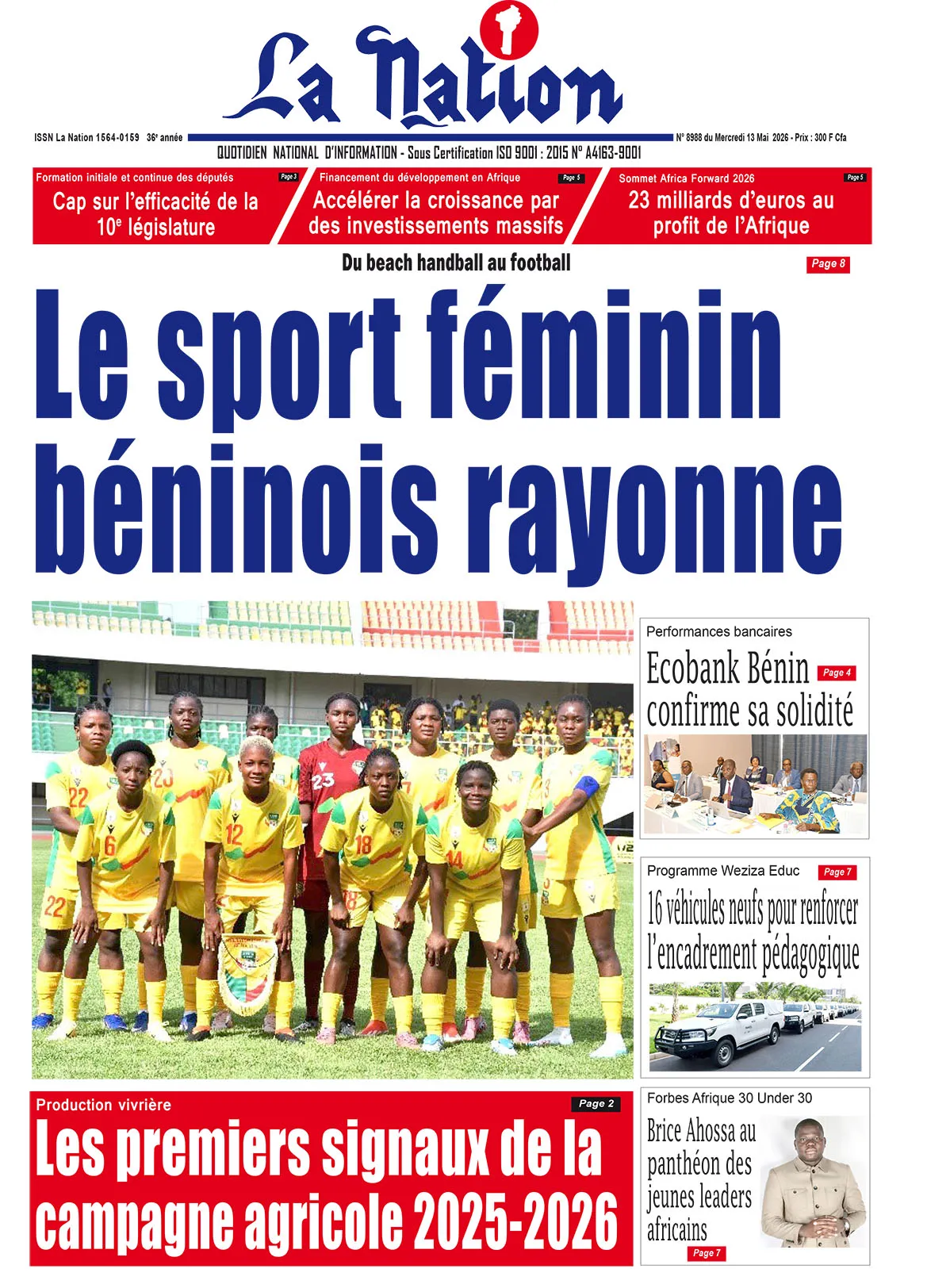 Quotidien '' LA NATION '' du 13 Mai 2026