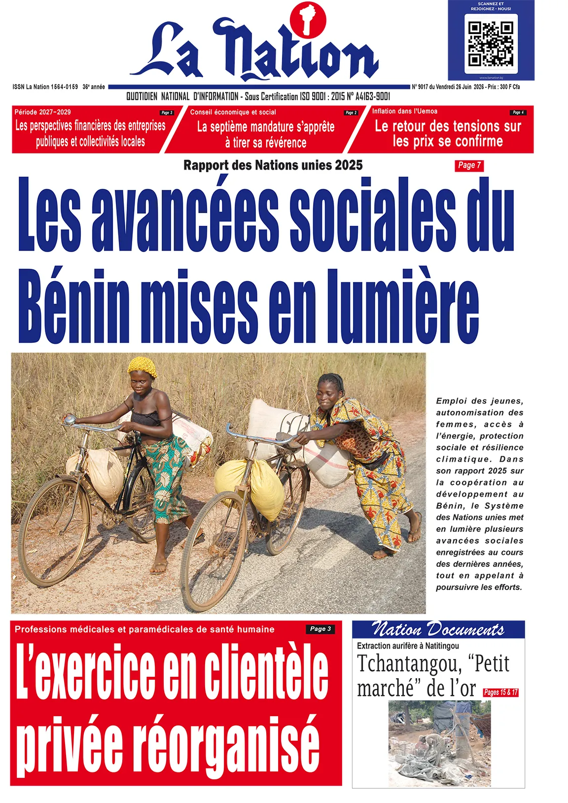 Quotidien '' LA NATION '' du 26 Juin 2026