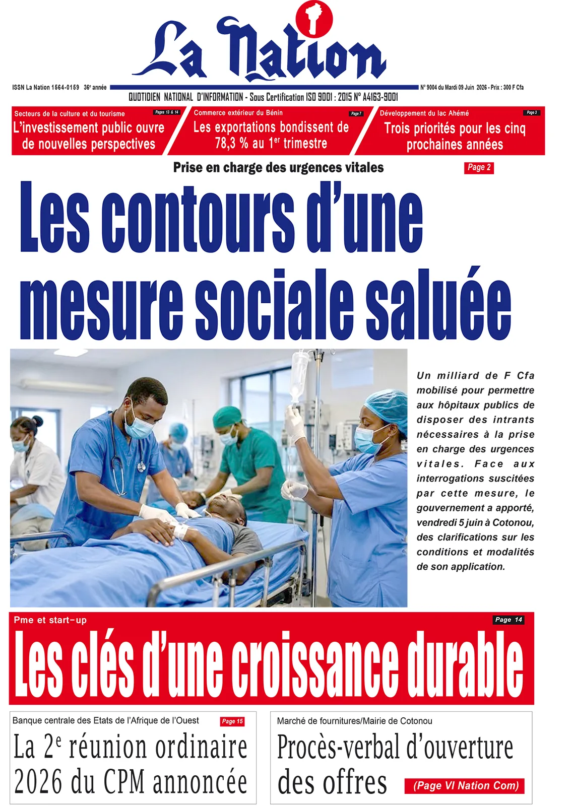 Quotidien '' LA NATION '' du 09 Juin 2026