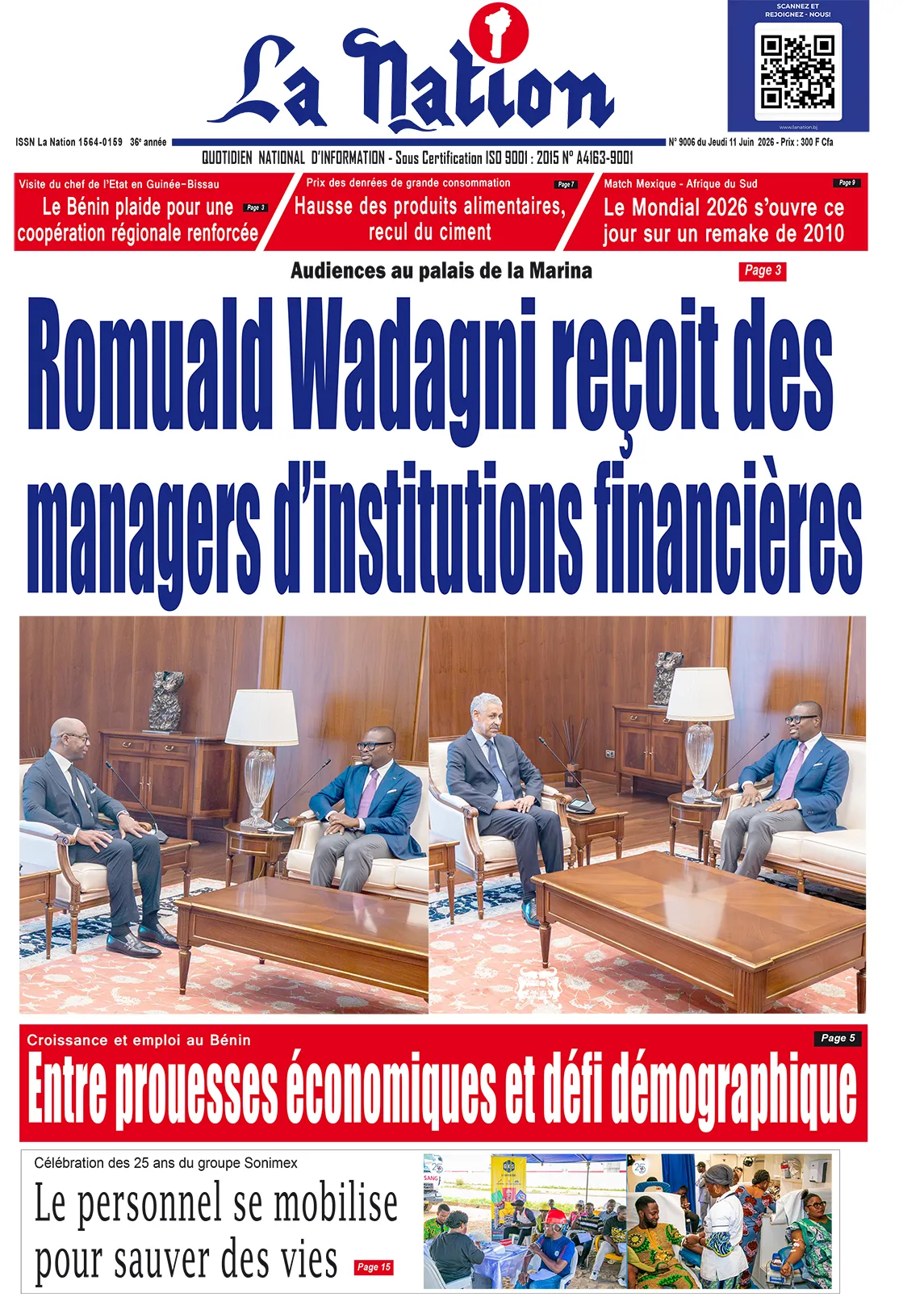 Quotidien '' LA NATION '' du 11 Juin 2026