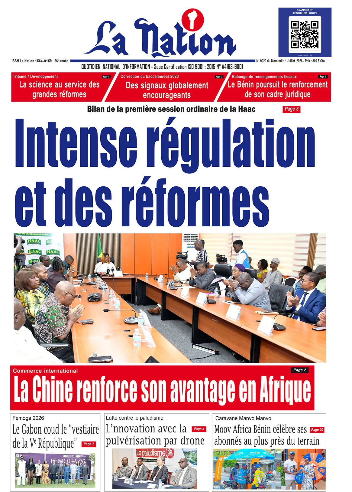 Quotidien "La Nation" du 1er Juillet 2026