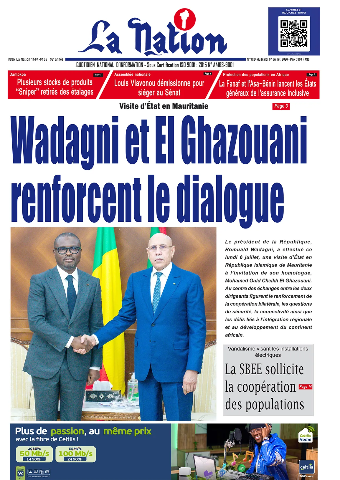 Quotidien "La Nation" du 07 Juillet 2026