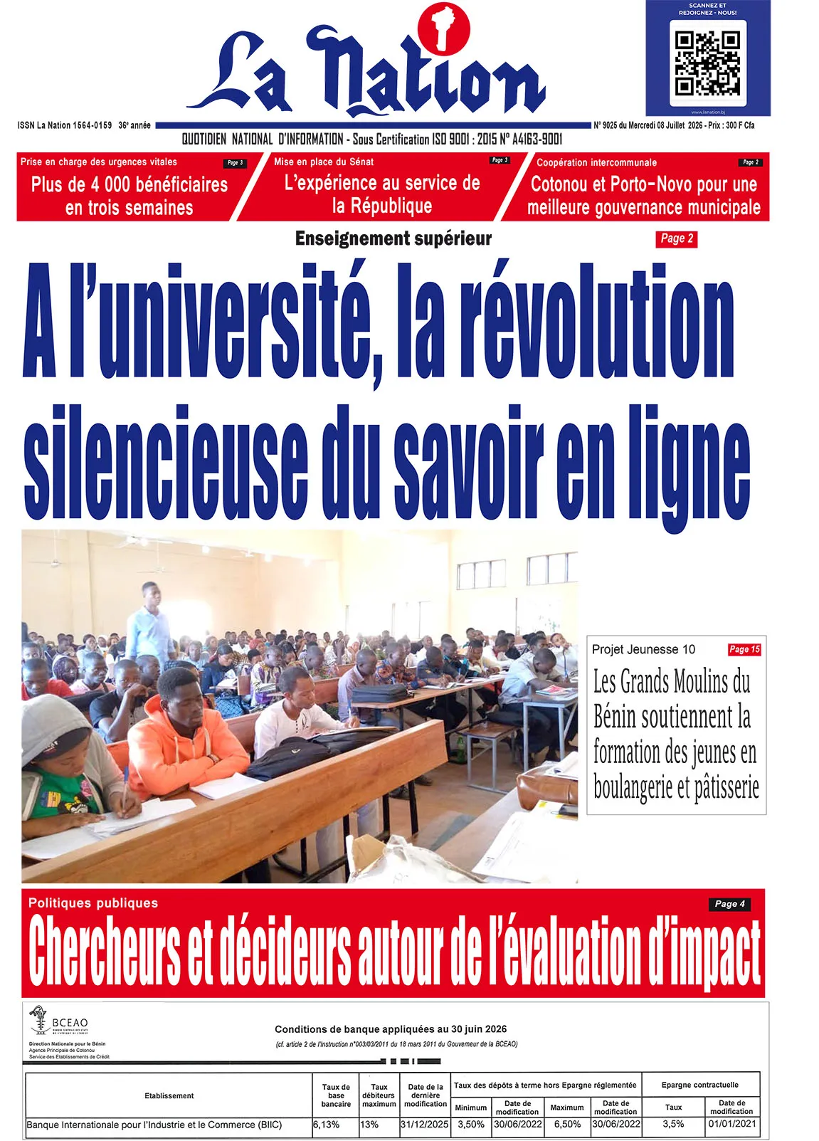 Quotidien "La Nation" du 08 Juillet 2026