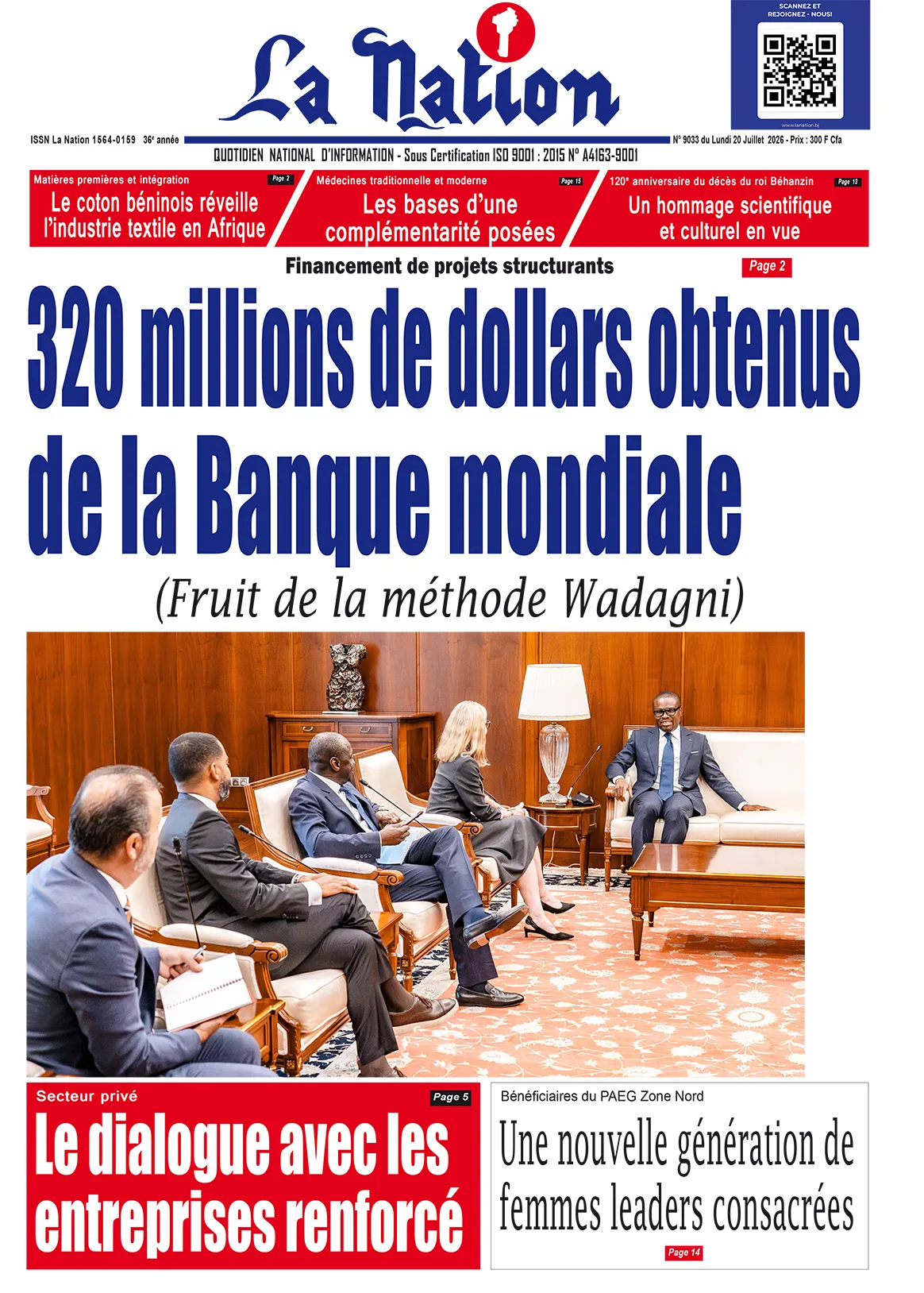 Quotidien "La Nation" du 20 Juillet 2026