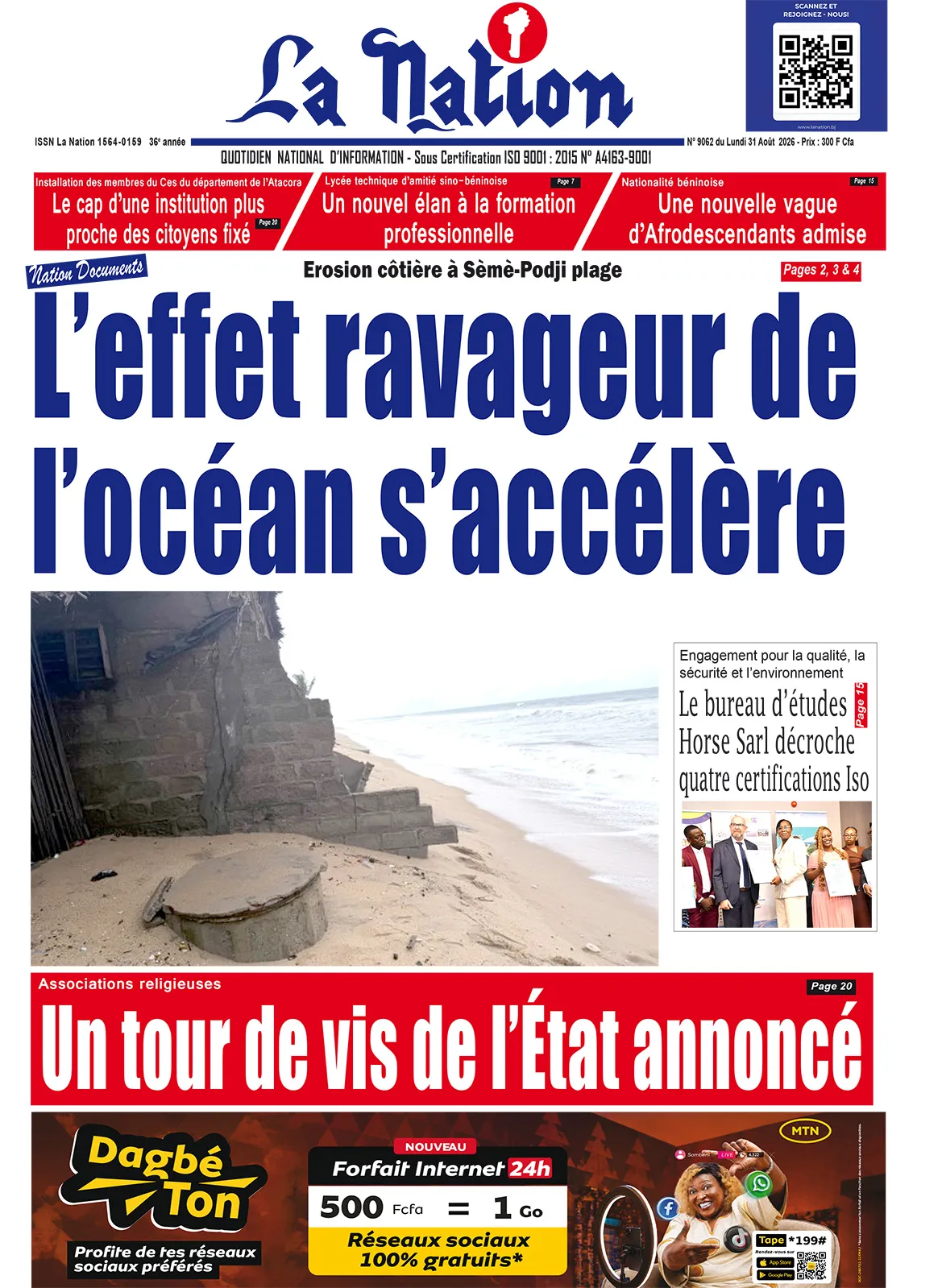 Quotidien "La Nation" du 31 Août 2026