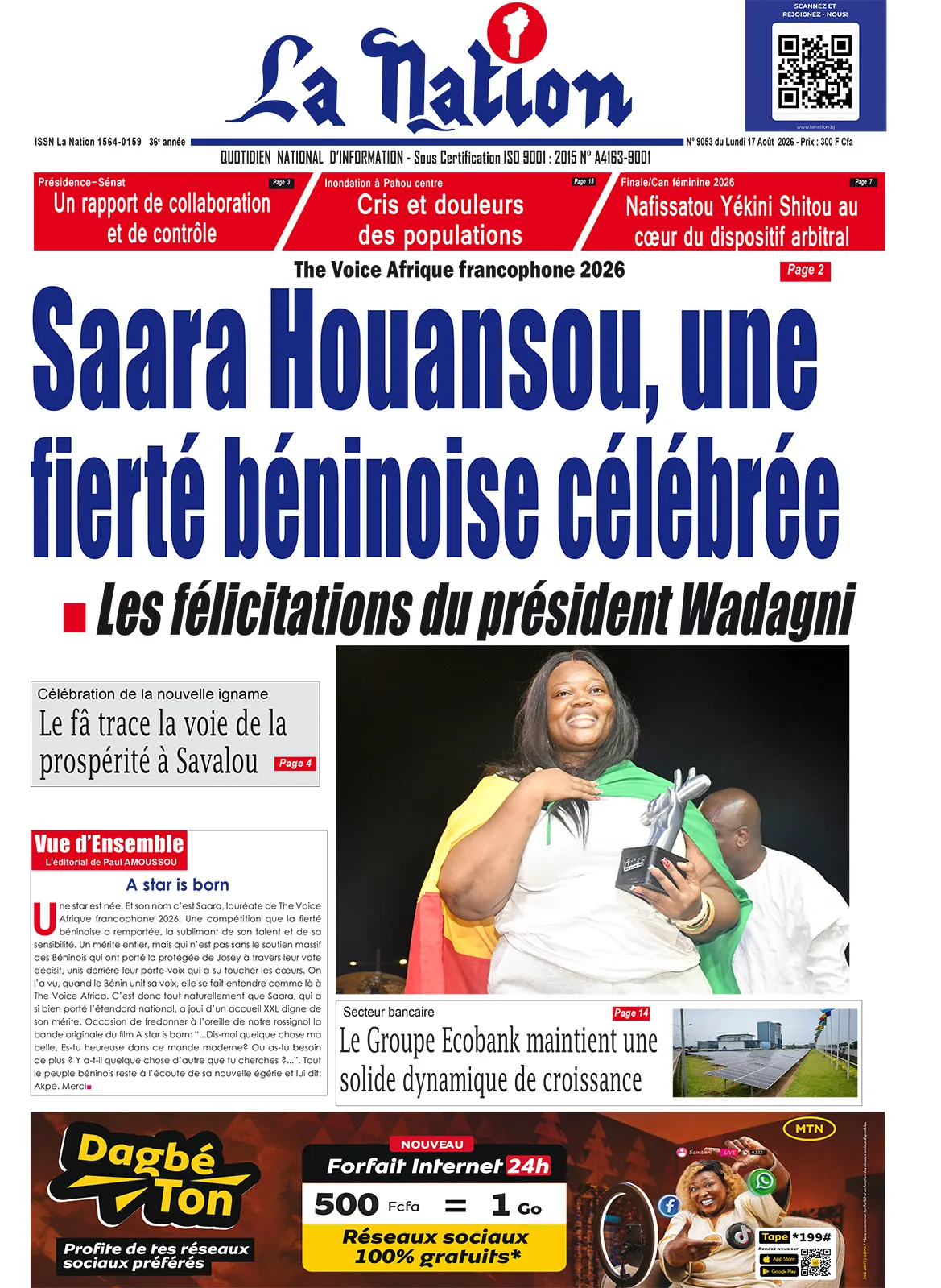 Quotidien "La Nation" du 17 Août 2026