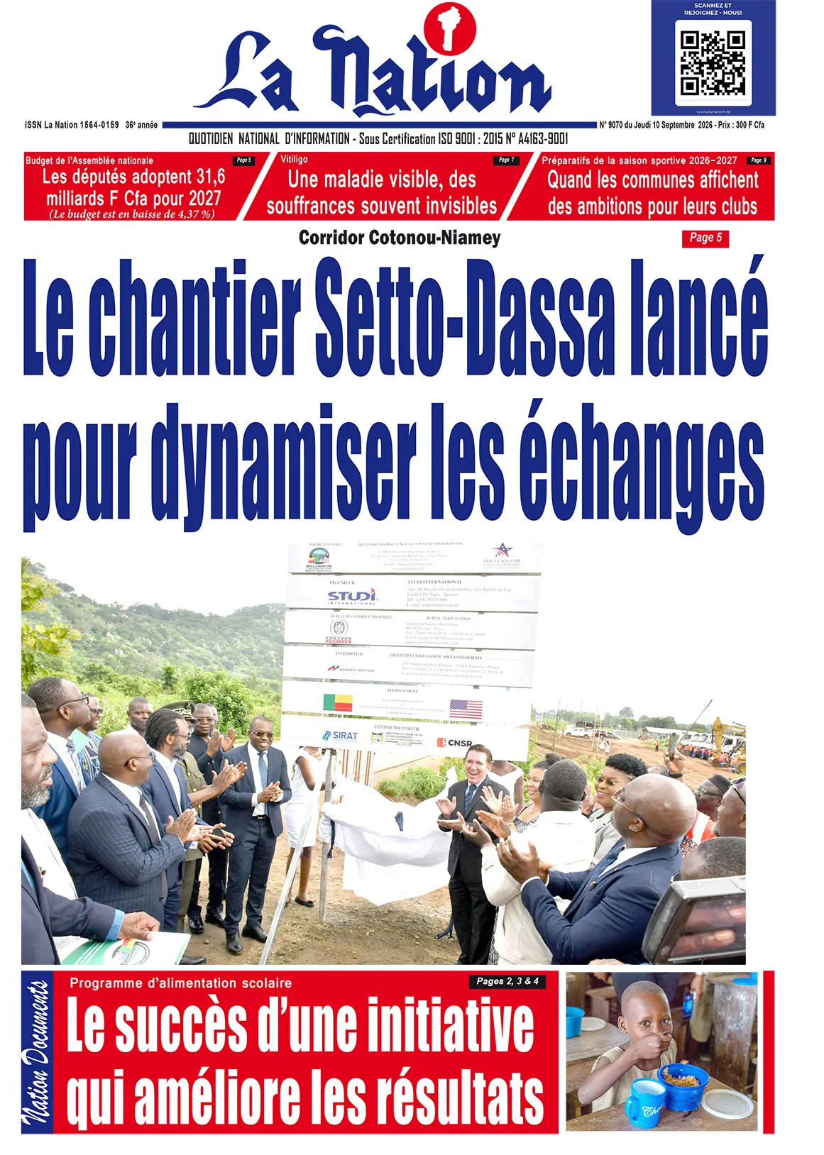 Quotidien '' LA NATION '' du10 Septembre 2026