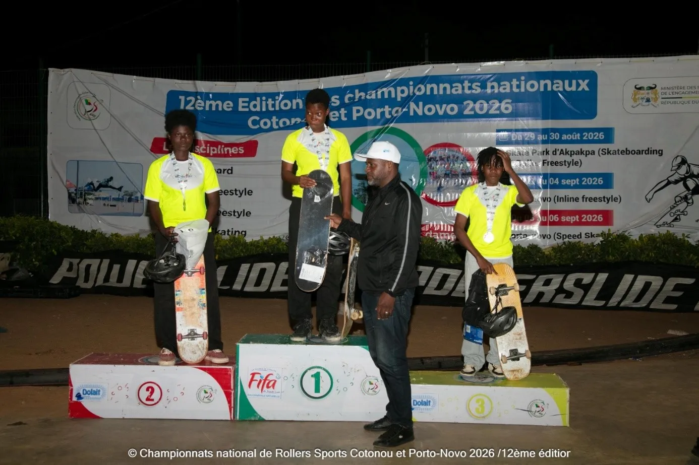 L’athlète Bénédicta Gbèdagbé de Roller's Men (milieu) vainqueure  chez les dames avec 61,66 points